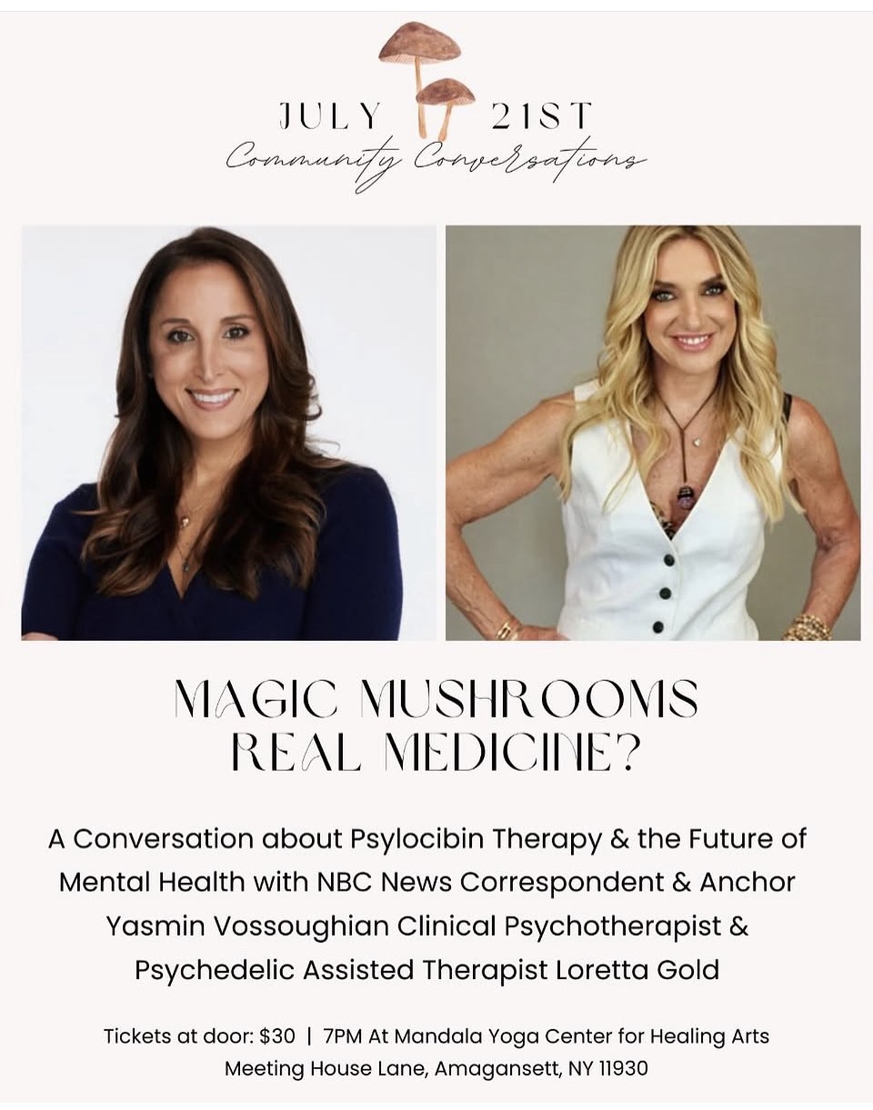 Event flyer: 'Community Conversations' mental-health panel with NBC News' Yasmin Vossoughian and Loretta Gold