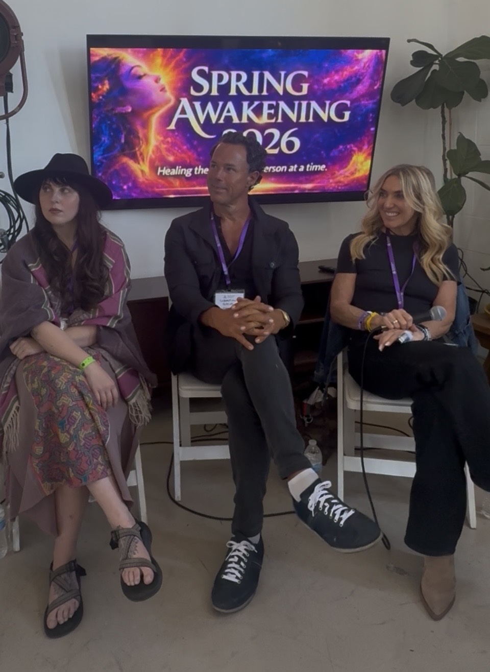 Loretta on a panel
